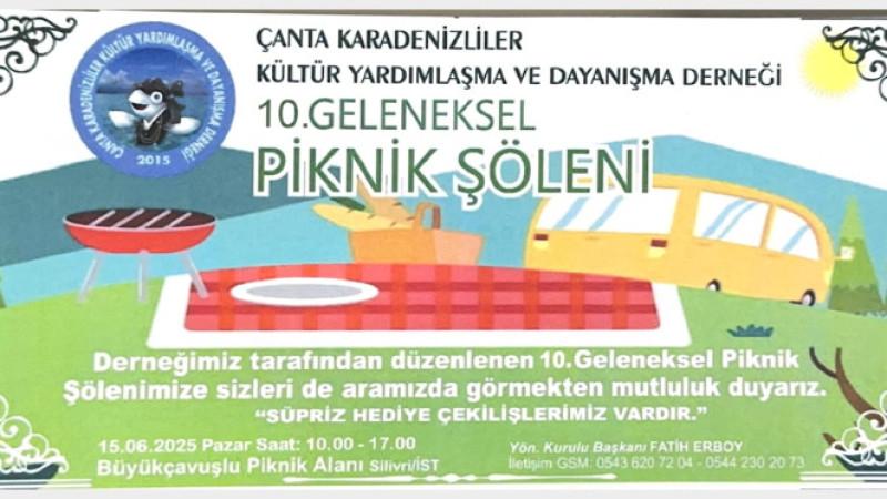 Çanta’da,Karadenizliler Piknikte buluşacak